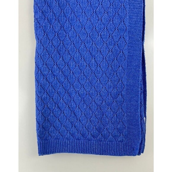 Shabby Chic  Decorative Throw Blanket 50" X 60" Blue Knit polyester   NWT - Picture 4 of 7